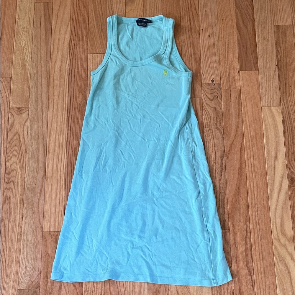 VINTAGE Ralph Lauren Blue Tank dress Small Cotton Tennis Preppy Casual Summer